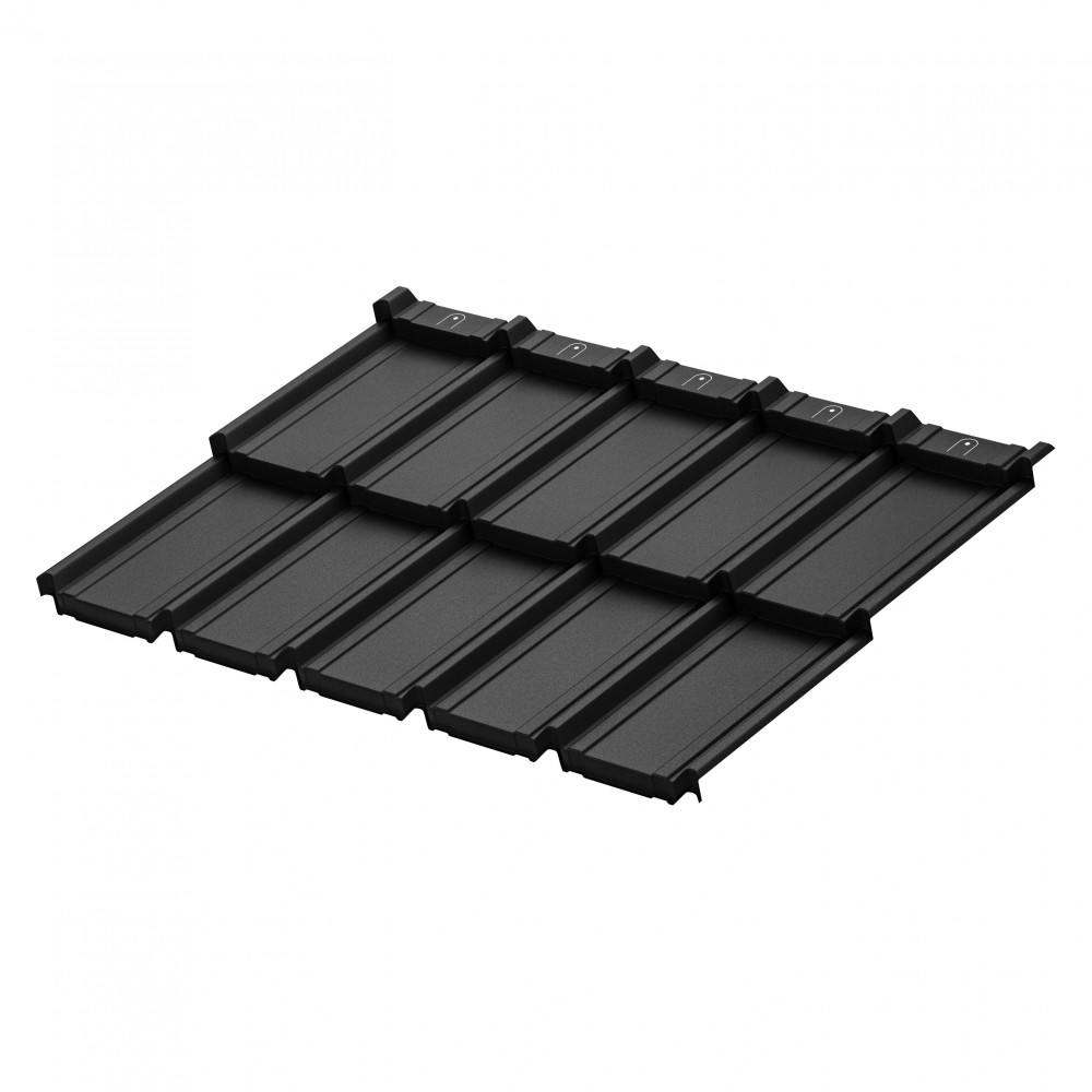 Модульная металлическая черепица Берген матовый (RAL9005) Rooftop