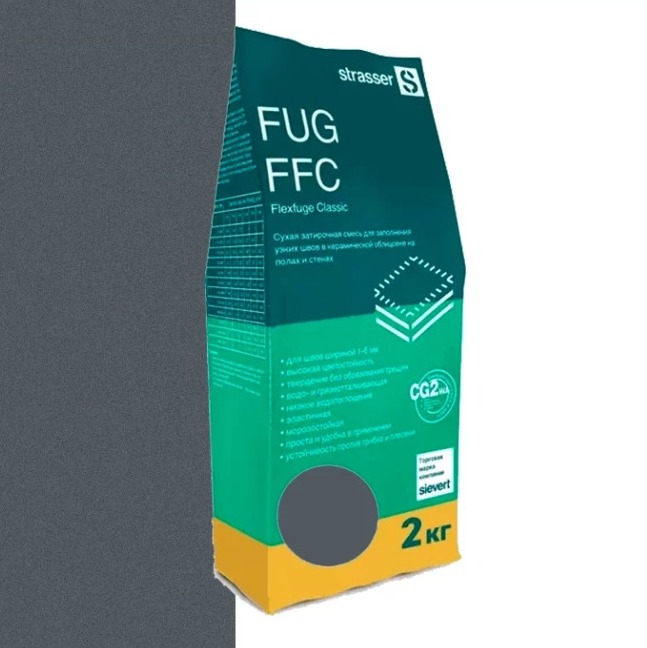FUG FFС 02 Сухая затирочная смесь для узких швов (1-6 мм), антрацит, 2 кг
