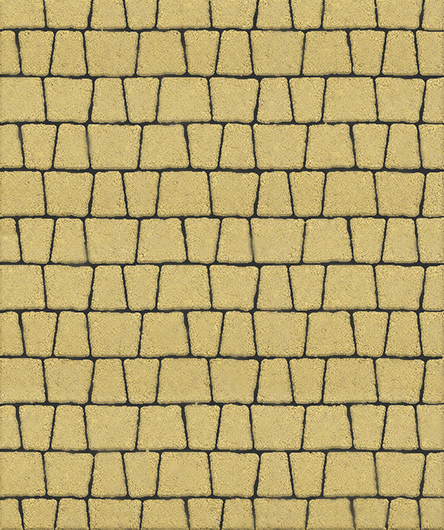 Тротуарная плитка Антик, Стандарт, Желтый, (форма Трапеция), 60 мм