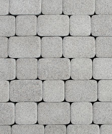 Тротуарная плитка Классико, Гранит, Белый,(форма Квадрат с закругленными углами). 60 мм