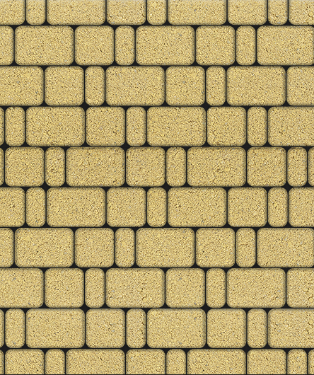 Тротуарная плитка Классико, Стандарт, Желтый, (форма Квадрат с закругленными углами), 40 мм