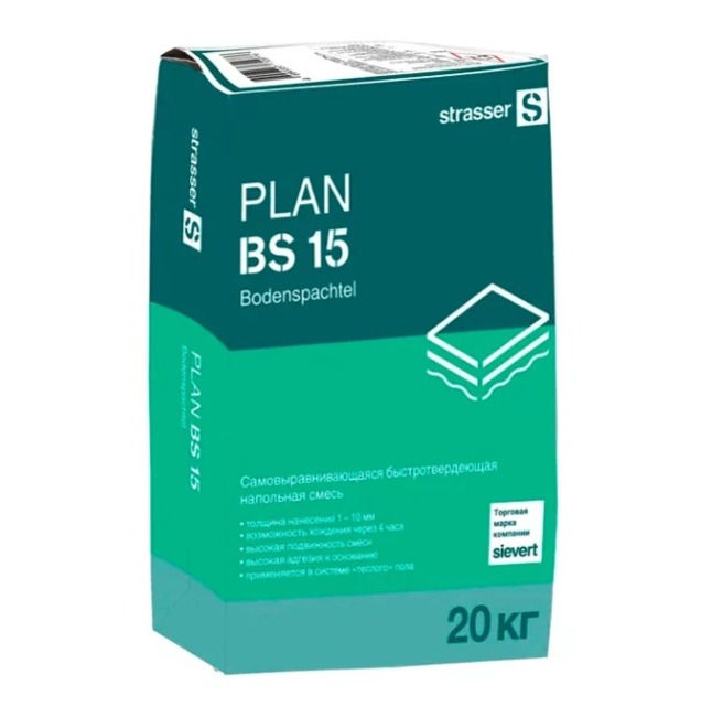 72038 PLAN BS 15 Cамовыравнивающаяся быстротвердеющая напольная смесь, 20 кг