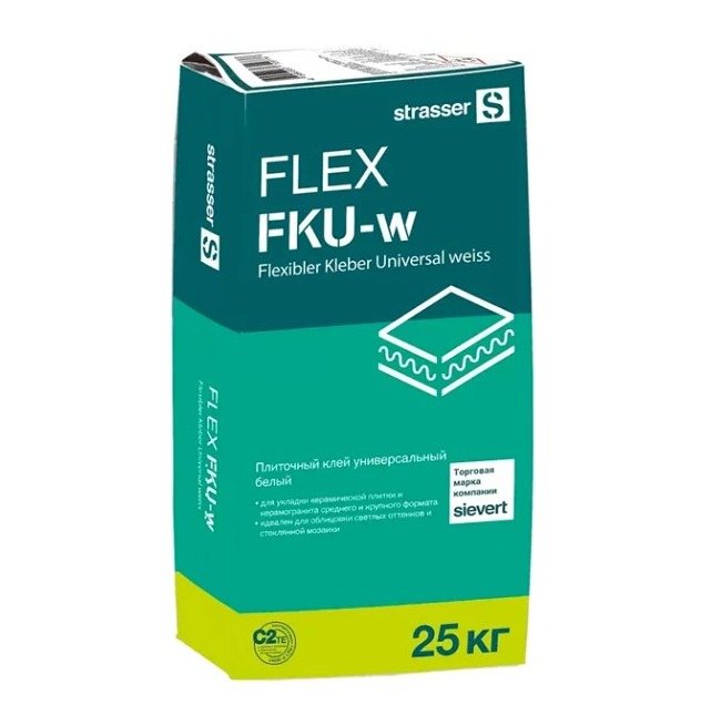 FLEX FKU-w Плиточный клей, универсальный, белый (С2, ТЕ), 25 кг