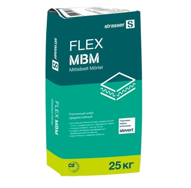 FLEX MBM Плиточный клей среднеслойный (С2 Е), 25кг