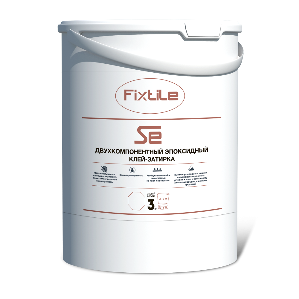 DOLOTEX FIXTILE SE. Эпоксидный двухкомпонентный клей--затирка, цв. серый,комплект 3 кг