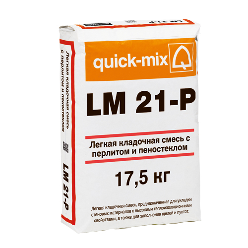 72331 Теплоизоляционный кладочный раствор с перлитом, LM 21Р, упак.17,5 кг, пр-во Россия
